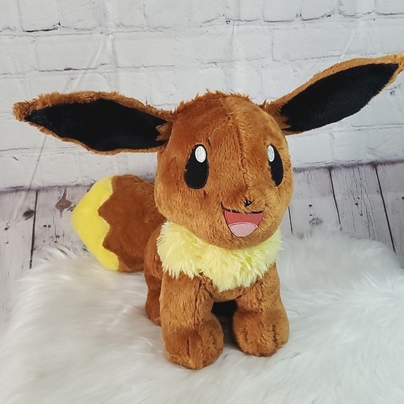 2017 Pokémon Build-a-Bear Eevee Large Plush Stuffed Animal Toy 19" Collectible - Picture 1 of 17